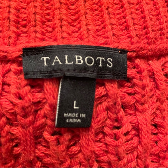 Talbots red cable sweater - Picture 5 of 5